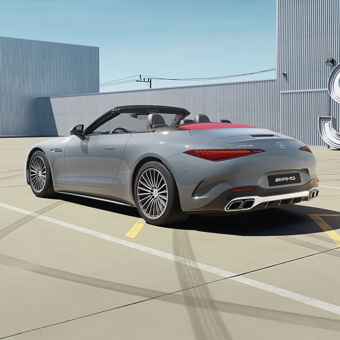Vista lateral del exterior del Mercedes-AMG SL Roadster.