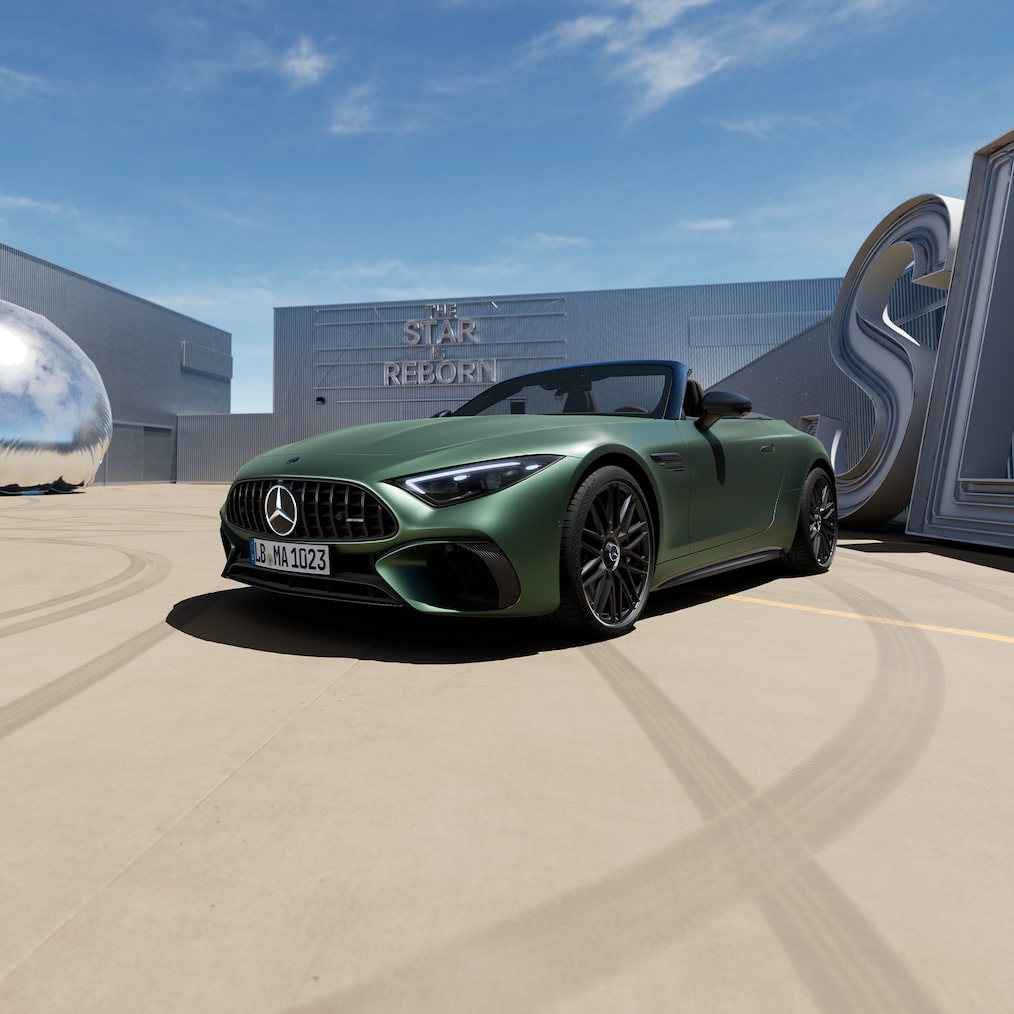 Vista lateral del exterior del Mercedes-AMG SL Roadster.