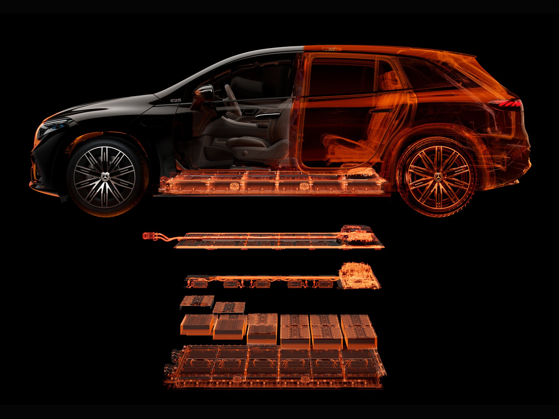 Seguridad en la carga para el EQE Berlina de Mercedes-Benz.