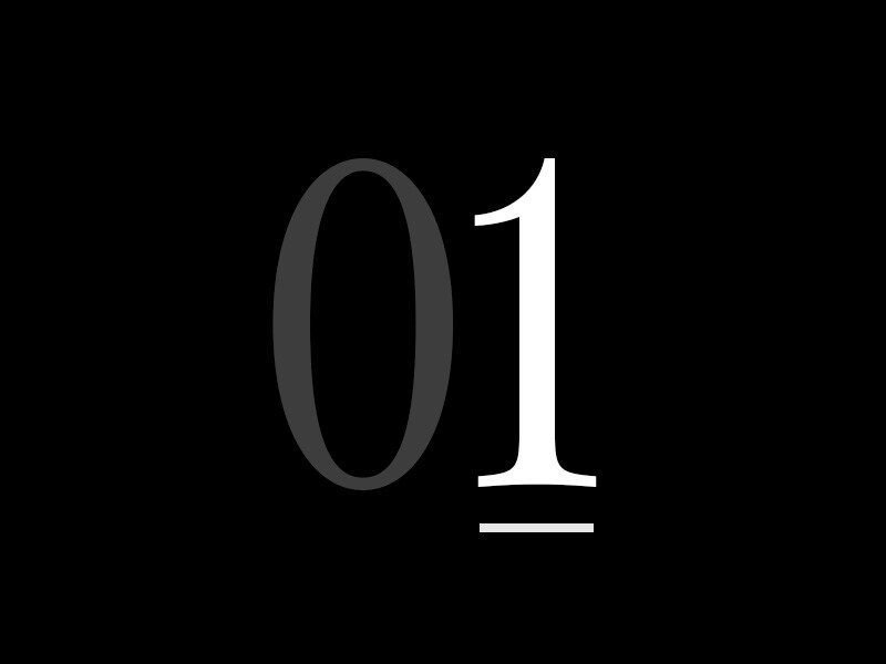 «01» en números grandes.