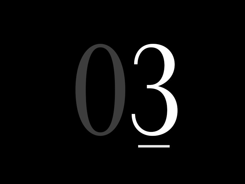 «03» en números grandes.