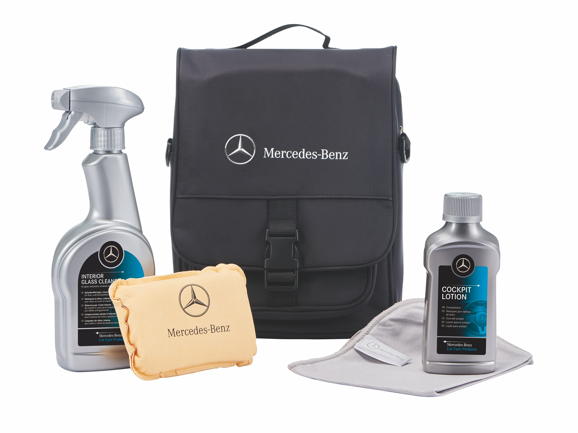 El kit para el cuidado del interior del vehículo de Mercedes-Benz.