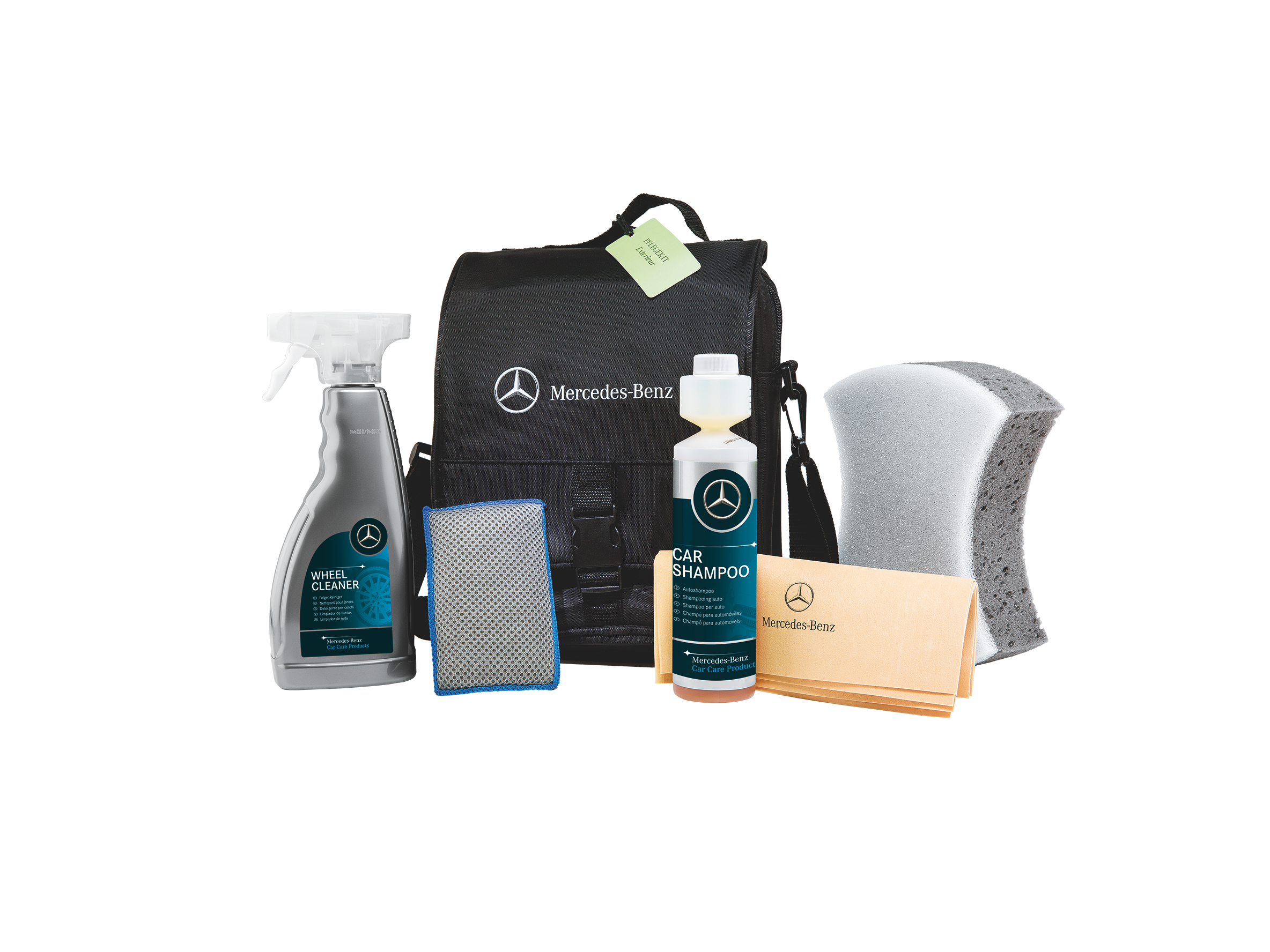 El kit para el cuidado del exterior del vehículo de Mercedes-Benz.
