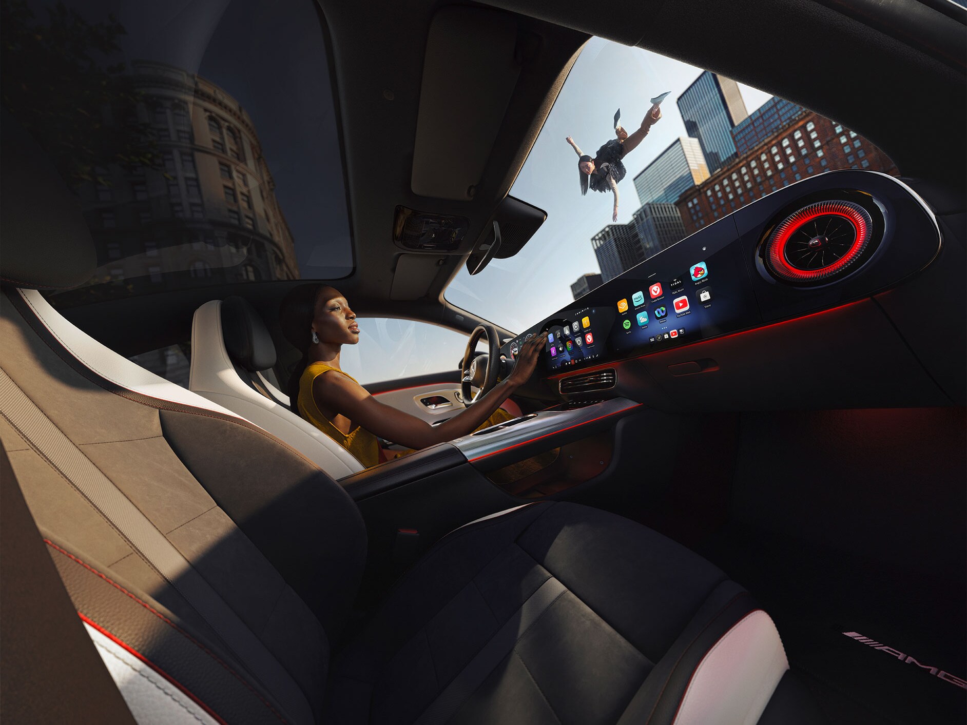 Interior de un Mercedes-Benz.