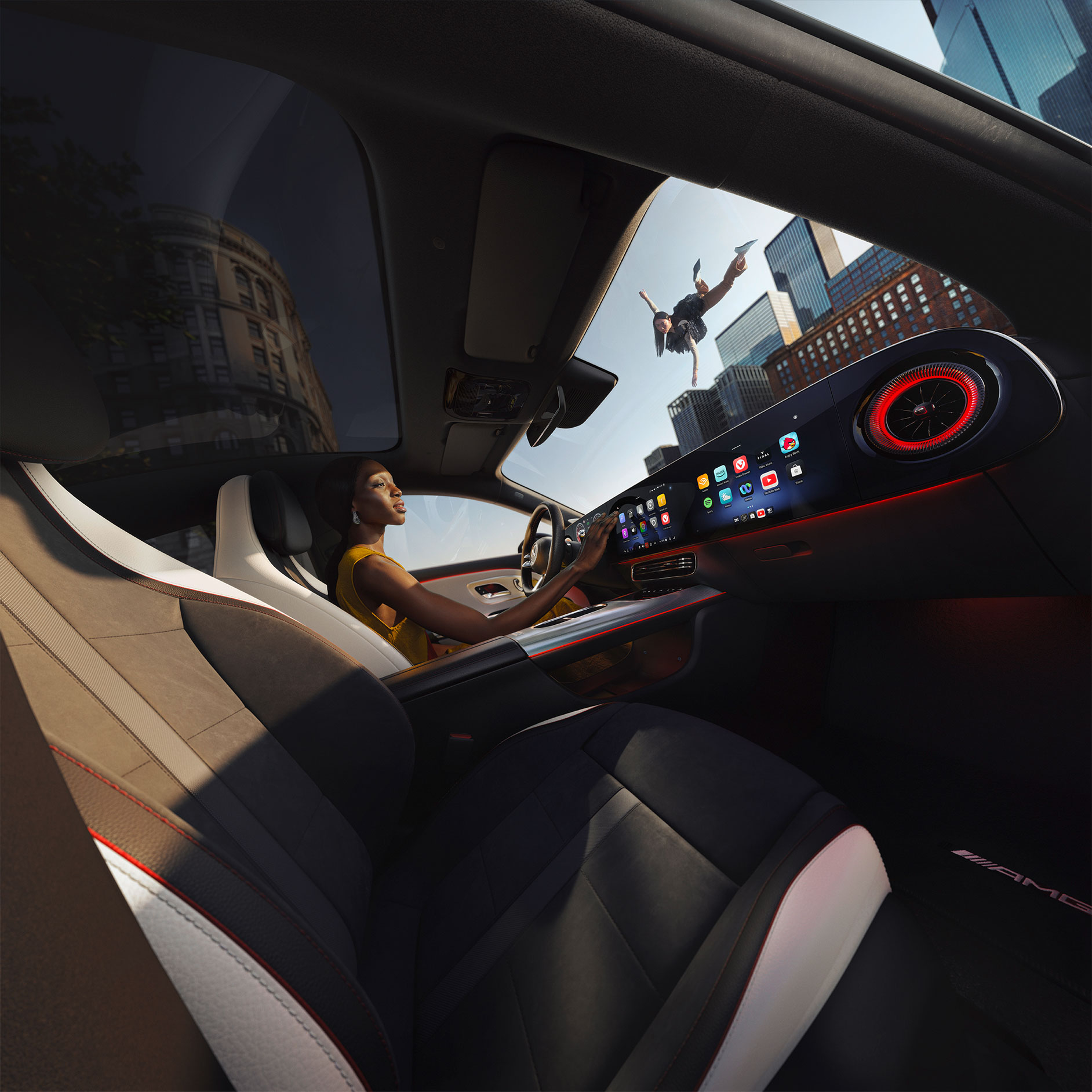 Cómodamente de manera inalámbrica | Actualizaciones inalámbricas de software (OTA) | Mercedes-Benz Interior de un Mercedes-Benz.