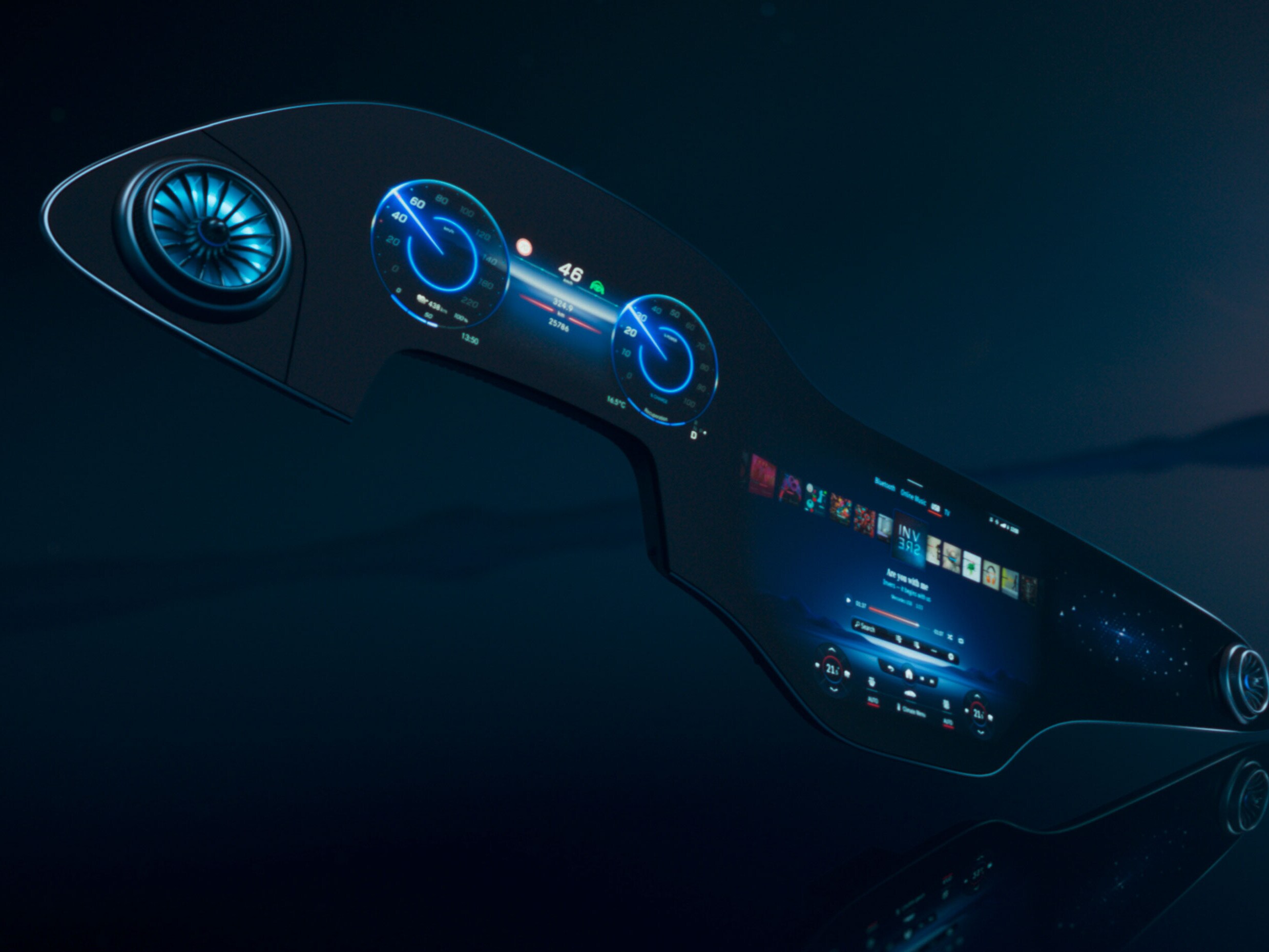 Imagen del habitáculo inteligente de un Mercedes-Benz