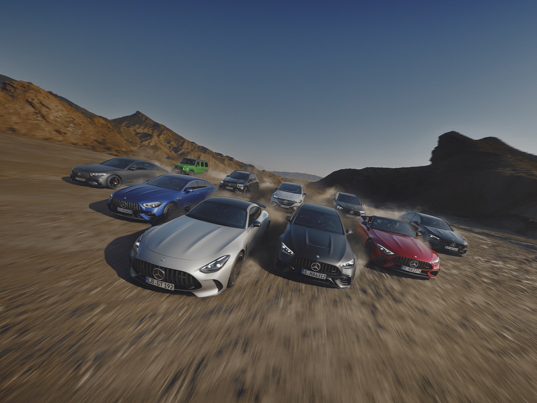 Grupo de coches Mercedes-AMG.