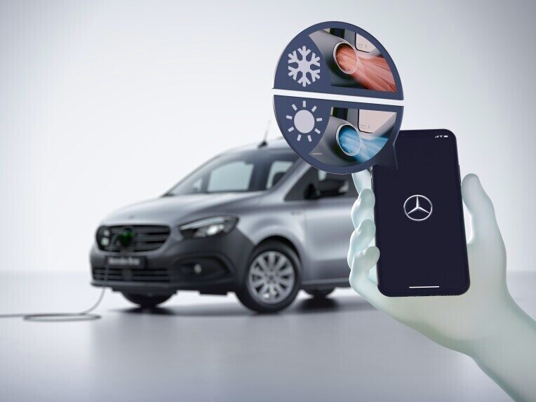 La preclimatización en el Mercedes-Benz eCitan Tourer.