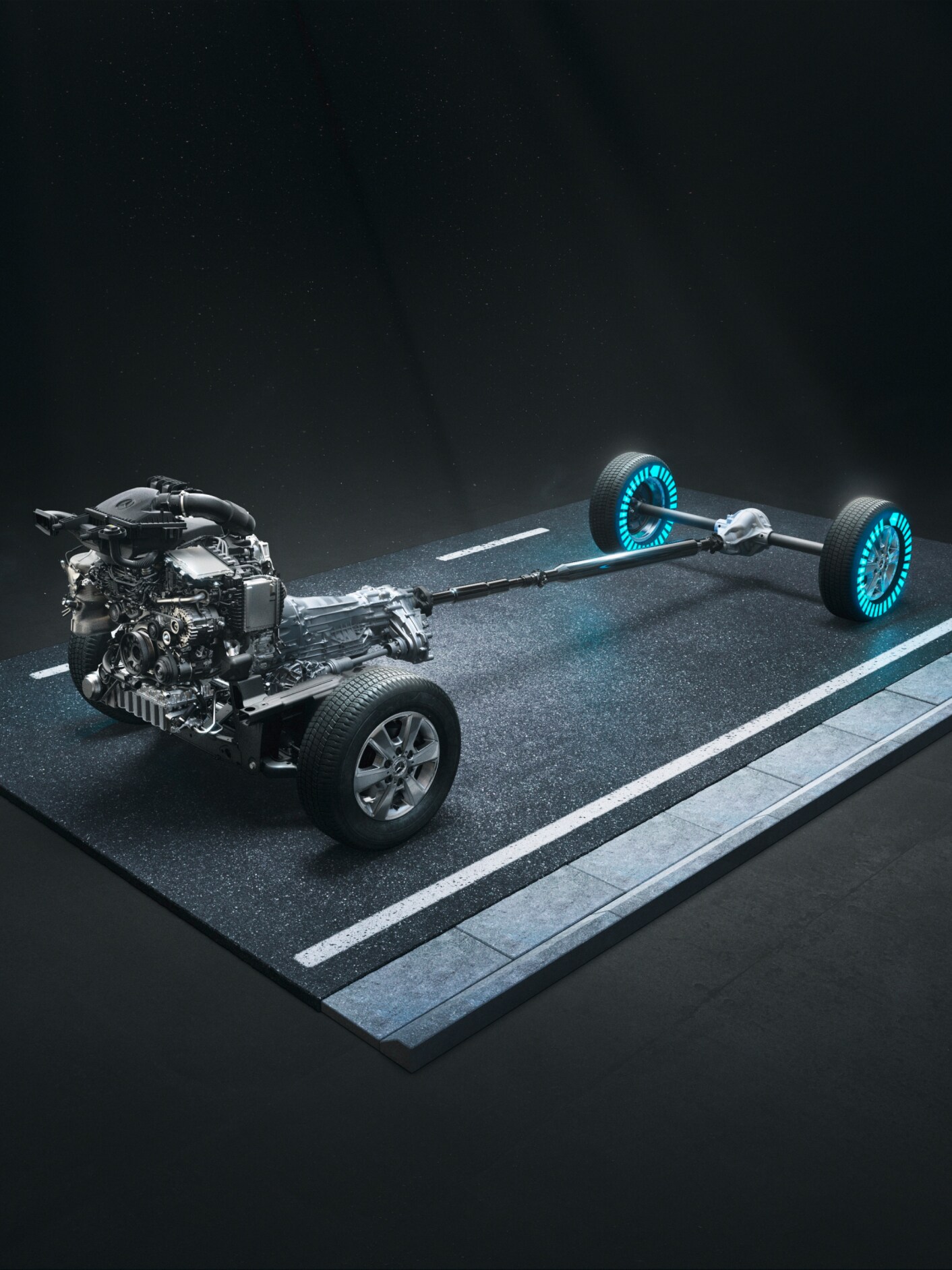 La tracción integral 4x4 con Torque-on-Demand de la Sprinter Chasis.