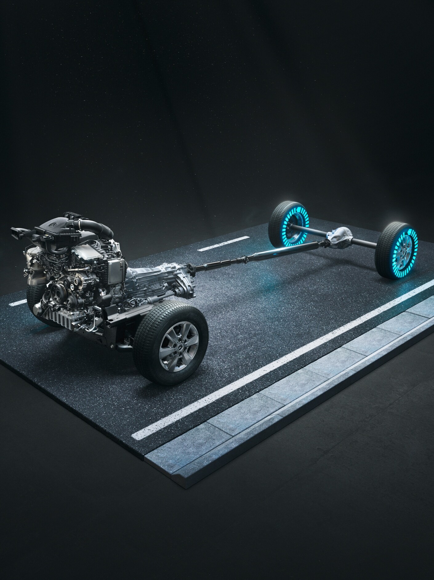 La tracción integral 4x4 con par motor a demanda del vehículo con caja abierta Sprinter.