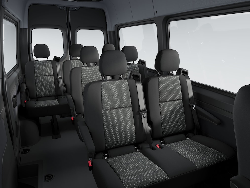 El compartimento de pasajeros del Mercedes-Benz Sprinter Tourer.