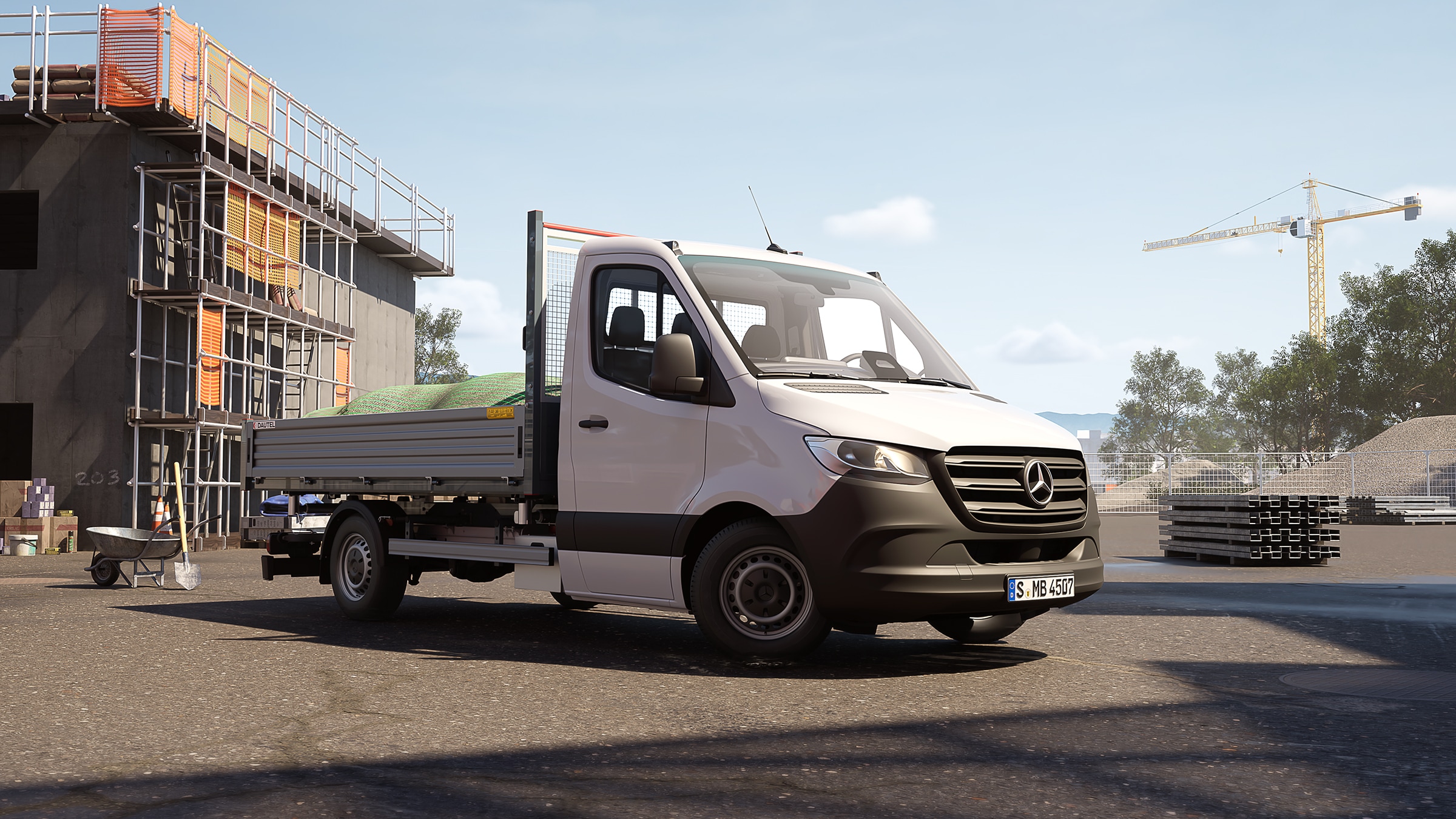 Vehículo Sprinter con caja abierta | Todos los modelos Sprinter | Furgonetas Mercedes-Benz La Sprinter con caja abierta para la obra