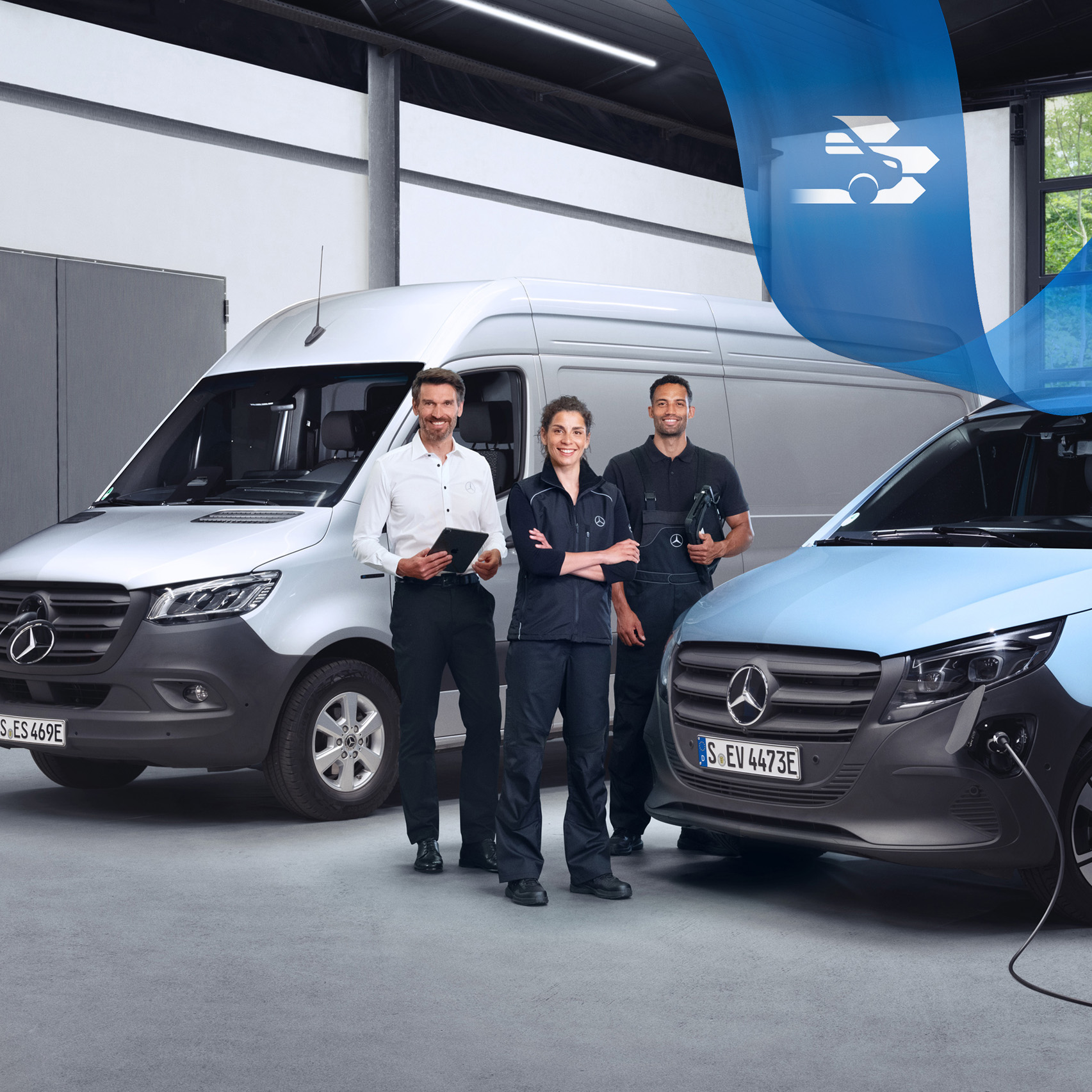 Mercedes-Benz | Servicio para vehículos eléctricos Servicios para furgones eléctricos Mercedes para una movilidad sostenible y máxima disponibilidad.