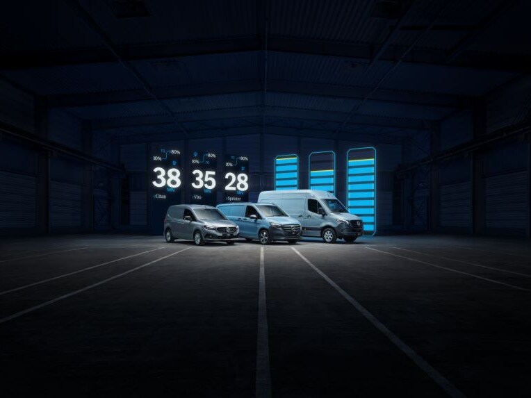 Carga de la furgoneta Mercedes-Benz eVito.
