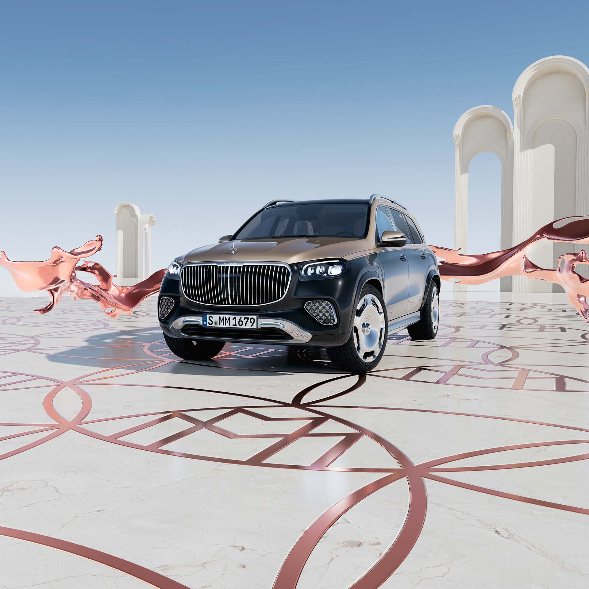 El GLS de Mercedes-Maybach en acabado bicolor con nueva pared delantera