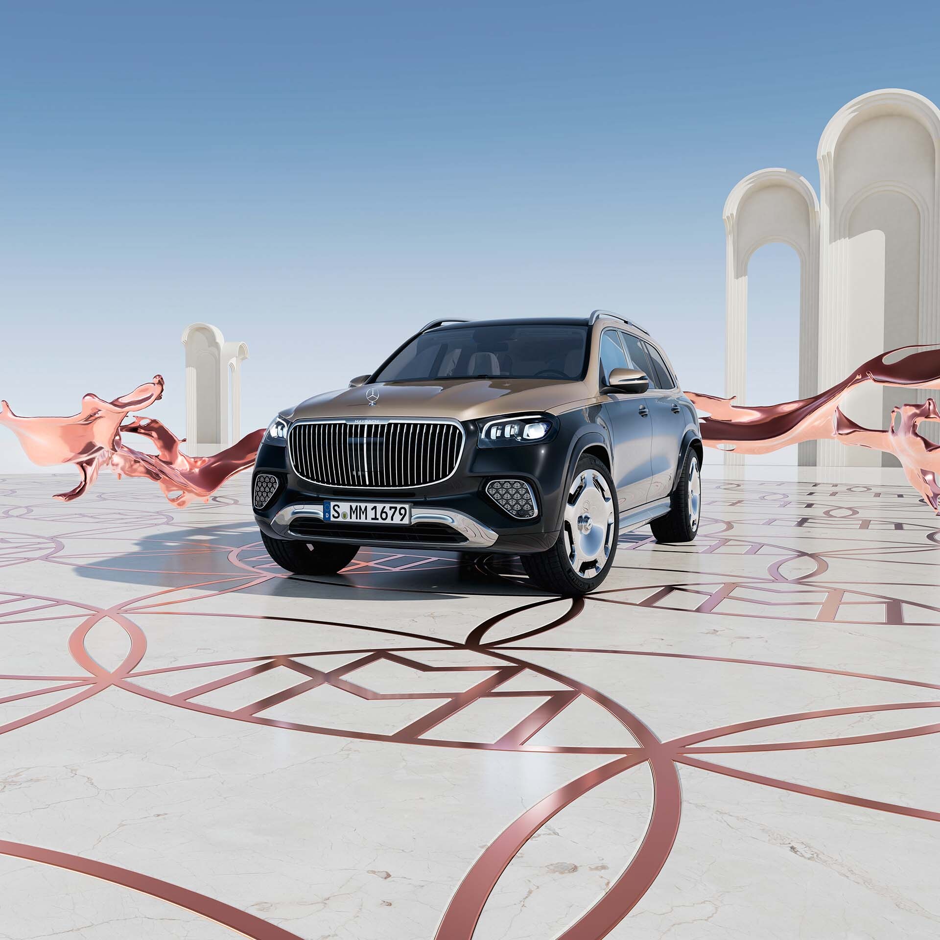 El GLS de Mercedes-Maybach en acabado bicolor con nueva pared delantera