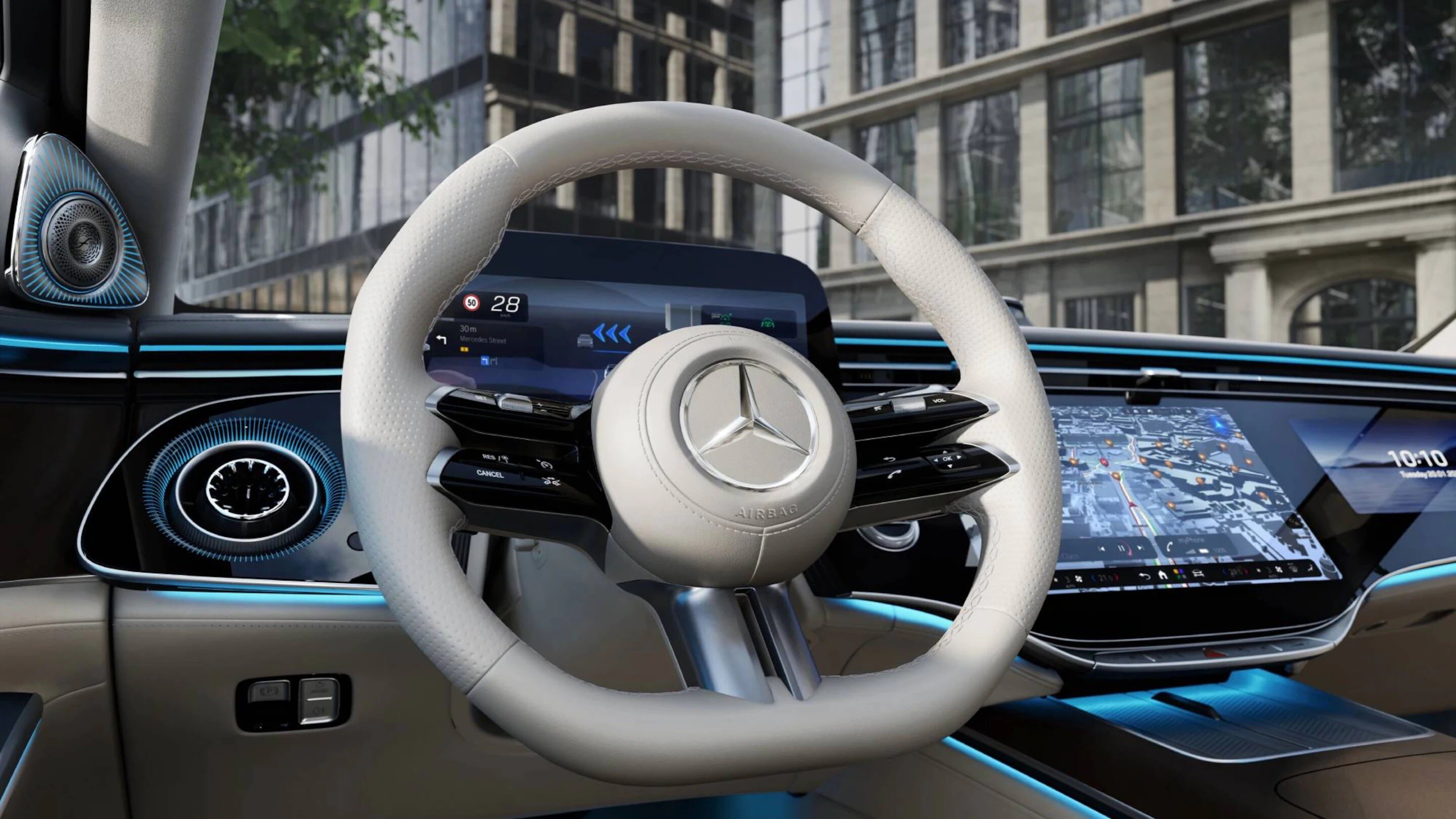 El interior de un Mercedes-Benz con MBUX
